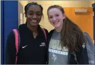  ?? ANDREW ROBINSON — FOR MEDIA NEWS GROUP ?? Archbishop Wood’s Deja Evans, left, and Kara Meredith.