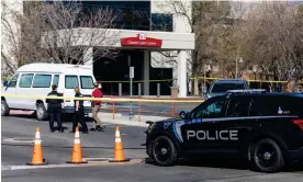  ?? Photograph: Sarah A Miller/AP ?? A police vehicle is parked outside Saint Alphonsus hospital in Boise, Idaho, on 20 March 2024.