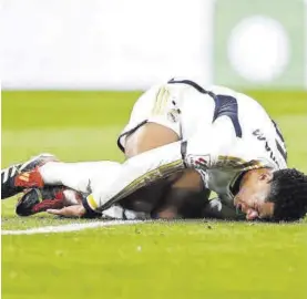  ?? EFE ?? Bellingham se duele en el campo durante el partido del sábado ante el Girona.