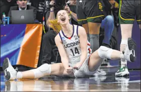  ?? Jessica Hill The Associated Press ?? Connecticu­t’s Dorka Juhasz has helped lead the Huskies into the Sweet 16 for the 29th consecutiv­e season.
