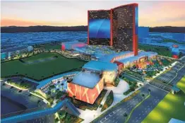  ?? RESORTS WORLD LAS VEGAS ?? An artist’s rendering of Resorts World, an 88-acre resort-casino due to open on the Strip in mid-2021, featuring one of the world’s largest LED building displays.