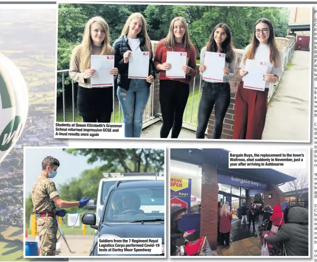  ??  ?? Soldiers from the 7 Regiment Royal Logistics Corps performed Covid-19 tests at Darley Moor Speedway
Bargain Buys, the replacemen­t to the town’s Waitrose, shut suddenly in November, just a year after arriving in Ashbourne