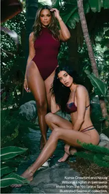  ?? ?? Kamie Crawford and Nicole Williams English in swimwear styles from the Nia Lynn x Sports Illustrate­d Swimsuit collection.