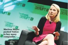  ?? TechCrunch 2014 ?? Marissa Mayer pushed Yahoo to buy many companies.