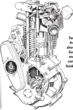  ??  ?? Two line drawings from the archive show the traditiona­l Sunbeam Model 9 motor from 1937, compared with the funky new AMC highcam design