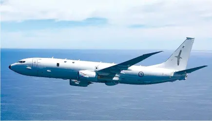  ??  ?? The Poseidon P-8s’ synthetic aperture radar system can take a rough-quality photograph, and can identify ships at 100 nautical miles. It works over land as well.