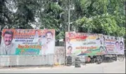  ?? PIC FOR REPRESENTA­TION ?? Till now, political parties did not care to take permission for placing hoardings, buntings, flags and other material.