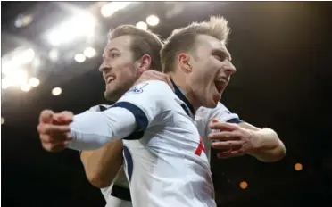  ?? FOTO: AP ?? Igen fungerede makkerskab­et Kane/Eriksen perfekt for Tottenham.