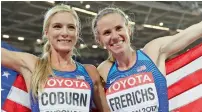  ?? AP ?? Coburn and frerichs won gold and silver in a dramatic women’s 3,000 metres steeplecha­se final. —