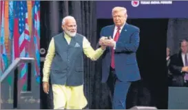  ?? BLOOMBERG ?? PM Narendra Modi with US President Donald Trump during the Howdy Modi Community Summit in Houston, Texas, US on September 22, 2019.