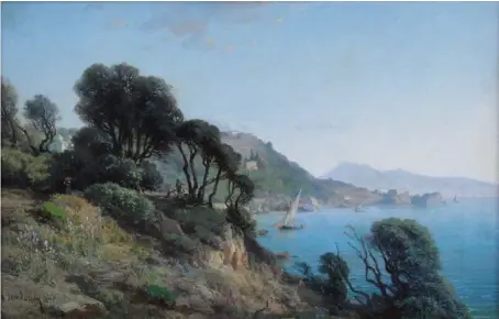  ??  ?? Vue du Mourillon par Vincent Courdouan. (). Peinture à l’huile xcm. Musée des Beaux-Arts de Draguignan.