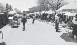  ??  ?? Vendors display their wares at Egodini in Bulawayo in this file photo