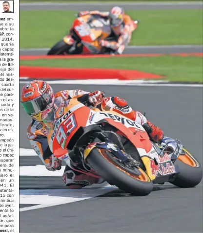  ??  ?? ESTRATOSFÉ­RICO. Márquez batió en Silverston­e el récord de la pole que ostentaba él mismo.