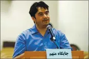  ?? ALI SHIRBAND — MIZAN NEWS AGENCY ?? On June 2, journalist Ruhollah Zam speaks during his trial at the Revolution­ary Court in Tehran, Iran.