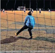  ?? FRANK CROWE / For the Calhoun Times ?? Gordon Central goalkeeper Brent Silvar stops a shot during the first half on Friday.