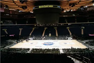  ??  ?? Madison Square Garden in New York sits empty after NCAA college basketball games in the men’s Big East Conference tournament were cancelled due to concerns about the coronaviru­s. (Photo by Mary Altaffer, AP file)