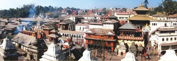  ??  ?? Pashupatin­ath Temple Panorama of the Pashupatin­ath Temple from the other bank of Bagmati river, Kathmandu, Nepal.