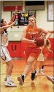  ?? DFM FILE PHOTO ?? Perkiomen Valley’s Megan Jonassen moved into second alltime on the Vikings’ career scoring list during Saturday’s game.