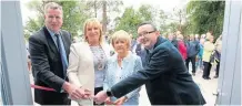  ?? ?? Cutting the ribbon are, from left: past president John Dolan, president Kay Baxter, past president Carmel Meegan and past president Alan Kelly.