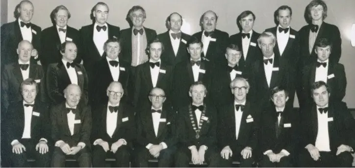  ??  ?? Back in the Day at the inaugural meeting. Back row: Albert Lennon, Richard Reid, Jurgen Sassmannsh­ausen, B.J. Kerr, George Herterich, Tom O’Rourke, Cathel O’Dunlaing, Victor Stafford, John O’Loughlin; centre: Murt Joyce, Peter Pasdzior, James Roche,...