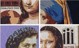  ?? ?? Seed art of the Mona Lisa, Vermeer’s Girl with a Pearl Earring and Queen Elizabeth II by artists Amy and Stephen Saupe. Composite: Amy and Stephen Saupe