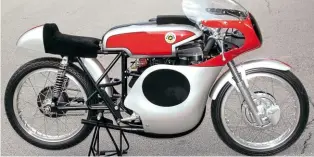  ??  ?? Bultaco enjoyed considerab­le success with their GP roadracers, the Tralla Super Sport series (‘tralla’ is Spanish for whiplash!). This is a 1965 TSS 125, which was accompanie­d by 250 and 350 variants