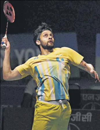  ?? HT PHOTO ?? Parupalli Kashyap made his second semi-final of the season after the 24-22, 21-8 win on Friday.