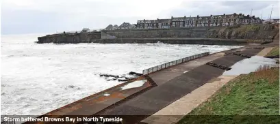  ?? ?? Storm battered Browns Bay in North Tyneside