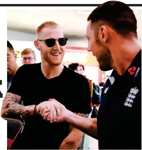  ??  ?? Low-key welcome: Stokes arrives in New Zealand yesterday