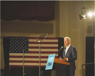  ?? (Reuters) ?? FORMER US Vice-President Joe Biden speaking in Iowa in October.