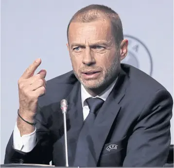  ?? REUTERS ?? Uefa president Aleksander Ceferin speaks at the Uefa Congress in Amsterdam early this month.