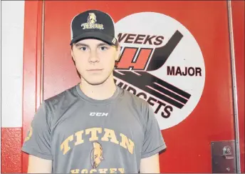  ?? KEVIN ADSHADE/THE NEWS ?? Andrew MacLeod is headed to the Memorial Cup as the third goaltender for the Bathurst Titan.