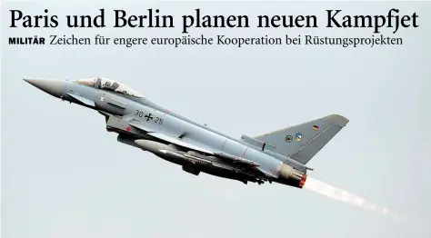  ?? DPA-BILD: JENSEN ?? Für sie geht es künftig abwärts: Die Eurofighte­r der deutschen Luftwaffe sollen ersetzt werden.