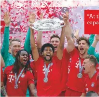  ??  ?? Champion...celebratin­g Bayern Munich’s Bundesliga success last year