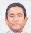  ??  ?? Abdulla Yameen