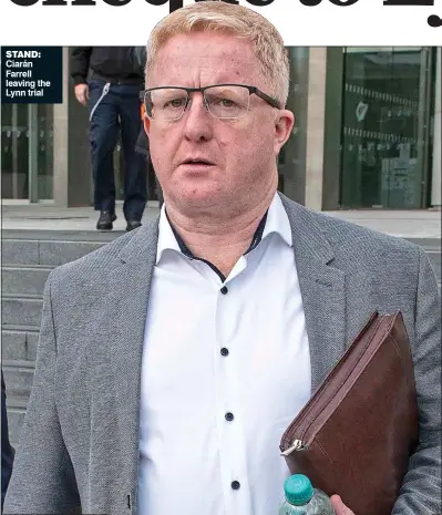  ?? ?? sTand: Ciarán Farrell leaving the Lynn trial