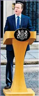  ?? ?? TAKING A STAND: The array of lecterns used by Prime Ministers Liz Truss, left, Boris Johnson, Theresa May, David Cameron and Gordon Brown