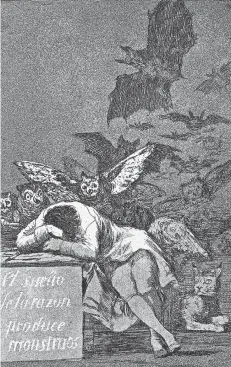  ?? REPRO: DPA ?? Das Langenfeld­er Stadtmuseu­m zeigt ab dem 7. Mai Radierunge­n von Francisco des Goya, hier „Der Schlaf der Vernunft gebiert Ungeheuer“.