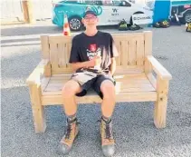  ?? Photos / Supplied ?? Michael Craig with the park bench he built during the challenge.