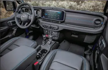  ?? ?? A new 12.3-inch display replaces previous versions. The touch-screen’s Uconnect 5 operating system is five times faster than the Uconnect 4, according to Jeep.