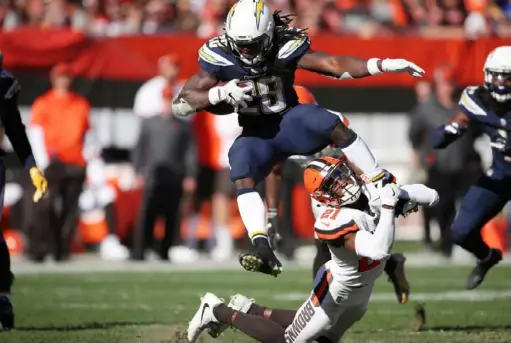  ?? Gregory Shamus/ Getty Images ?? In the fifth year of his rookie deal, Los Angeles Chargers running back Melvin Gordon will demand a trade if his contract is not retooled.