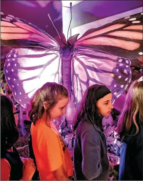  ?? Arkansas Democrat-Gazette/JOHN SYKES JR. ?? The Clinton Presidenti­al Center’s “Xtreme Bugs” exhibit provides a balance of creepy bugs, like huge spiders, and more charming ones, like this giant butterfly.