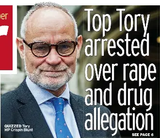 Top Tory arrested over rape and drug allegation - PressReader