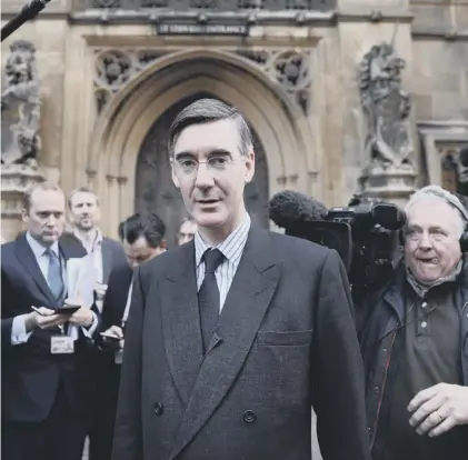  ??  ?? 0 Jacob Rees-mogg speaks to the media after submitting a letter of no confidence in Prime Minister Theresa May