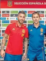  ??  ?? Ramos y Lopetegui en una rueda de prensa