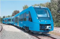 ?? ALSTOM ?? French manufactur­er Alstom built a hydrogen train for use in Germany. Metrolinx has determined that the design of such a train would be difficult to scale up for the GO expansion.