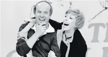  ??  ?? Carol Burnett shares a laugh with Tim Conway during a taping of her final show on March 19, 1978, in Los Angeles.