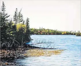  ??  ?? Algonquin Waters is the work of artist JamesLasen­by which you will be able to view at the Buckhorn Fine Art Festival and presently at the Algonquin Room at the Algonquin Park Visitor Centre.