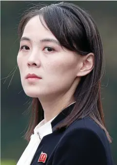  ?? FOTO: KYODO NEWS STILLS VIA GETTY IMAGES ?? Kim Yo-jong, die kleine Schwester des nordkorean­ischen Diktators, rückt ins Zentrum der Macht.