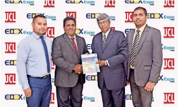  ??  ?? From Left - Mr. Ruzlie Hannan - Manager Marketing and Student Enrolment (Monash Programmes), Mr. Gihan Silva - Chief Executive Officer, Universal College Lanka (UCL). Mr. Mahinda Galagedera, Chairman EDEX, Mr. Tharanga Perera, Assistant Director - Sponsorshi­ps EDEX Expo 2019